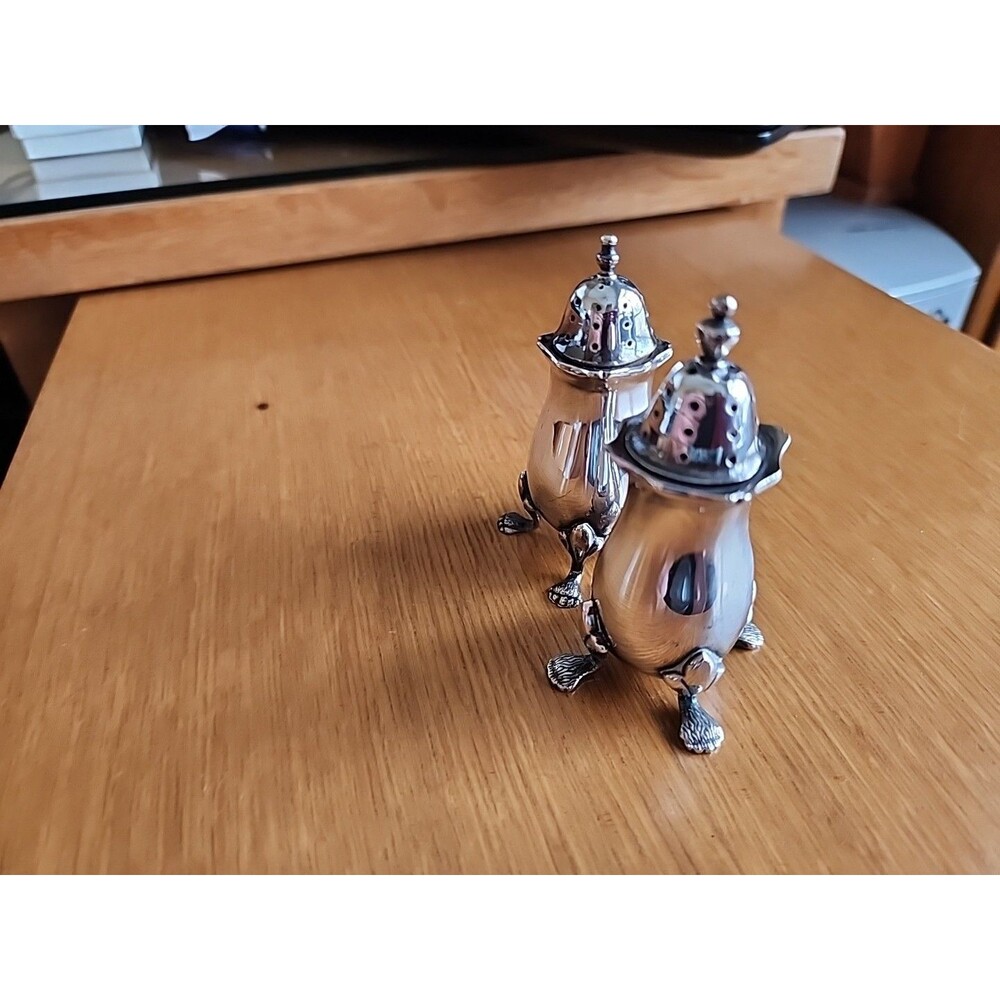 STRACHAN EPNS Vintage 3” Salt & Pepper Shakers